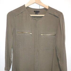 Theory Khaki Blouse Women's Size S